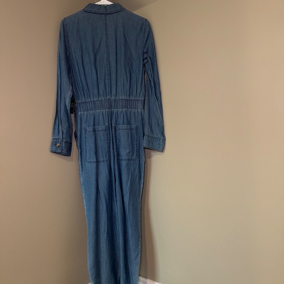 Express Denim Jumpsuit Small Button Down‎ Long Sleeve Casual Romper New NWT - Picture 6 of 7